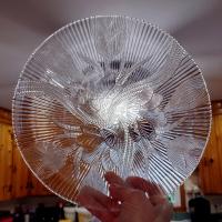 Vintage Arcoroc Canterbury Crocus 9" Salad Serving Bowl, Clear Glass Fruit Bowl