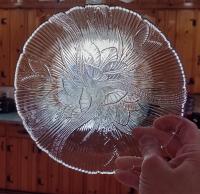 Vintage Arcoroc Canterbury Crocus 7.5 Inch Clear Glass Salad Dessert Plates, Set of 4