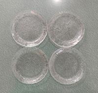 Vintage Arcoroc Canterbury Crocus 7.5 Inch Clear Glass Salad Dessert Plates, Set of 4