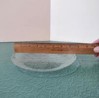 Vintage Arcoroc Canterbury Crocus 7.5 Inch Clear Glass Salad Dessert Plates, Set of 4