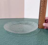 Vintage Arcoroc Canterbury Crocus 7.5 Inch Clear Glass Salad Dessert Plates, Set of 4