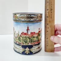 Vintage E. Otto Schmidt Nurnberger Lebkuchen Castle Tin, Nuremburg Germany Scene Decorative Storage Tin