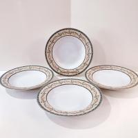 Vintage Mikasa Castle Berry Rimmed Soup Pasta Bowls, Set of 4