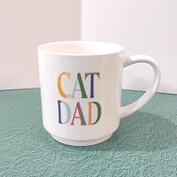 Vintage Cat Dad Ceramic Coffee Tea Mug, Father's Day Cat Lover Gift