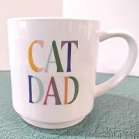 Vintage Cat Dad Ceramic Coffee Tea Mug, Father's Day Cat Lover Gift