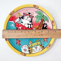 Vintage Candace Reiter Catzilla Swimming Snorkeling Cats Ceramic Plate, Whimsical Collectible Cat 8 Inch Plate