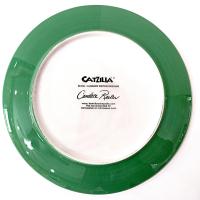Vintage Candace Reiter Catzilla Swimming Snorkeling Cats Ceramic Plate, Whimsical Collectible Cat 8 Inch Plate