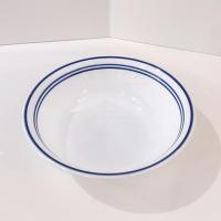 Corelle Classic Cafe Blue Cereal Salad Soup Bowl, Blue Stripe Rim Bowl