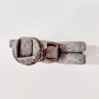 Vintage Reclining Chac Mool Mayan Stone Figurine, Mexican Aztec Carved Stone Statue