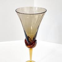 Vintage Mikasa Ginger Blossom Champagne Flutes, Set of 2, Amber Champagne Glasses