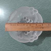 Vintage Mikasa Bountiful Frosted Glass Salad Soup Bowls, Set of Four, Raised Cherries Fruit Design