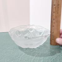 Vintage Mikasa Bountiful Frosted Glass Salad Soup Bowls, Set of Four, Raised Cherries Fruit Design