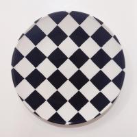 Vintage Royal Stafford Chequers Dinner Plates, Set of Two, Black and White Checkerboard Ceramic Stoneware Plates