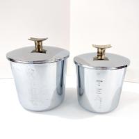 Vintage Everedy Classic Stainless Steel Four Piece Canister Set, MCM Flour Sugar Coffee Tea Metal Canister Set