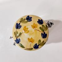 Vintage Tuscan Style Painted Ceramic Clamp Lid Jar, Airtight Cannister Storage Container
