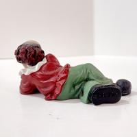 Vintage Gilde Clown Lying Flower Carrier Figurine, German Clown Figure Collectible Art