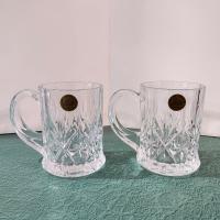 Vintage NEW Cristal D'Arques Durand Chantilly Taille Beaugency 24% Lead Crystal Coffee Beer Mugs, Set of Two