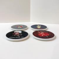 Vintage Pottery Barn Bubbly Coaster Set, French Champagne Ceramic Coasters, Set of Four