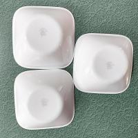 Corelle Blushing Rose Adlyn Square Cereal Salad Bowls, Set of Three, White Bowls with Gray Rims