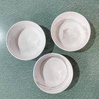 Vintage Artisinal Kitchen Supply Coupe Marble Gray Porcelain Soup Cereal Bowls, Set of 3