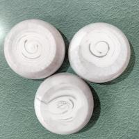 Vintage Artisinal Kitchen Supply Coupe Marble Gray Porcelain Soup Cereal Bowls, Set of 3