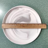 Vintage Artisinal Kitchen Supply Coupe Marble Gray Porcelain Dinner Plates, Set of 3