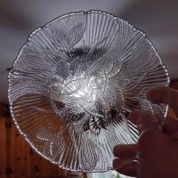 Vintage Arcoroc Canterbury Crocus Clear Glass Cereal Salad Bowls, Set of 6