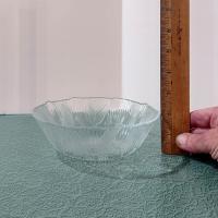 Vintage Arcoroc Canterbury Crocus Clear Glass Cereal Salad Bowls, Set of 6
