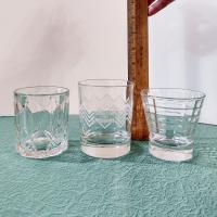 Vintage Crown Royal and Disaronno Whiskey Rocks Glasses, Set of Three, Collectible Logo Lowball Glasses