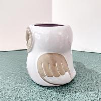 Vintage Cracker Barrel Stoneware Owl Mug, Ceramic Figurative Owl Coffee Tea Mug
