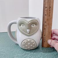 Vintage Cracker Barrel Stoneware Owl Mug, Ceramic Figurative Owl Coffee Tea Mug