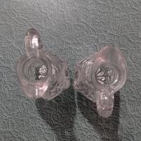 Vintage Anchor Hocking Prescut Clear Star of David Cruet Set, Oil and Vinegar Cruets, Bud Vases