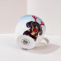 Dachshund Reindeer Christmas Mug, Portobello by Design Bone China Large Oversized Holiday Coffee Mug