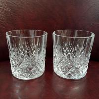 Vintage Cristal D'Arques Durand Danube Crystal Rocks Glasses, Set of Two, Old Fashioned Whiskey Glasses