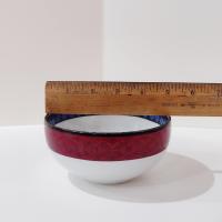 Vintage Dansk Ruby Flowers Quiltings Fruit Cereal Bowls, Set of Two