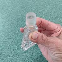 Vintage Clear Glass Whiskey Decanter with Stopper, Triangular Shaped Liquor Decanter Bottle