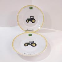 Vintage Gibson John Deere Tractor Salad Plates, Set of Two