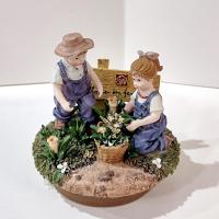 Vintage HOMCO Home Interiors Denim Days #12077 Wonder of Spring Candle Topper, Resin Jar Candle Decoration