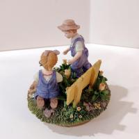 Vintage HOMCO Home Interiors Denim Days #12077 Wonder of Spring Candle Topper, Resin Jar Candle Decoration