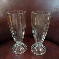 Vintage Libbey Soda Fountain Dessert Glasses, Set of Two, Libbey 5110 Fountainware, Retro Milkshake Sundae Set
