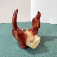 Vintage Ceramic Dachshund Planter, Dresser Caddy, Garden Decoration