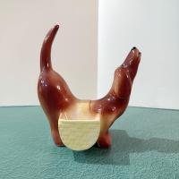 Vintage Ceramic Dachshund Planter, Dresser Caddy, Garden Decoration
