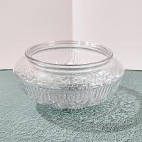 Vintage Glass Ceiling Fixture Shade With Starburst Pattern, 5 7/8 Inch Fitter, Ceiling Light Cover, Clear Glass Dome Shade