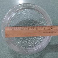Vintage Glass Ceiling Fixture Shade With Starburst Pattern, 5 7/8 Inch Fitter, Ceiling Light Cover, Clear Glass Dome Shade