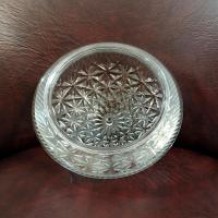 Vintage Glass Ceiling Fixture Shade With Starburst Pattern, 5 7/8 Inch Fitter, Ceiling Light Cover, Clear Glass Dome Shade