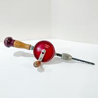 Vintage Stanley Defiance 1220 Hand Drill with Bit, 1930's Hand Tool