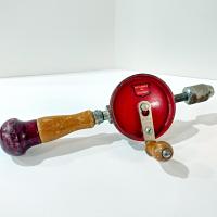 Vintage Stanley Defiance 1220 Hand Drill with Bit, 1930's Hand Tool