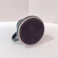 Vintage Mallard Duck Pyramid Coffee Tea Mug, Wide Base 16 Ounce Green Ceramic Coffee Mug