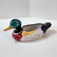 Vintage Ceramic Mallard Duck Figurative Planter Pot