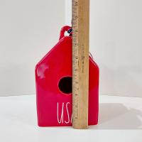 Rae Dunn USA Patriotic Red Ceramic Birdhouse